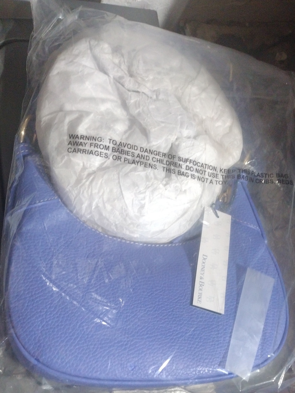 Dooney & Bourke Lucca Leather Hobo in Periwinkle Blue - Picture 3 of 4